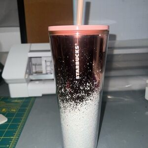 Starbucks Pink and Black Gradient Tumbler